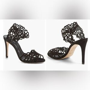 Klub Nico Moxie' Laser Cutout Sandal Women’s 9 M Black Cutout Women's Heels